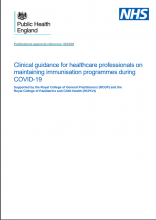 Clinical guidance for healthcare professionals on maintaining immunisation programmes during COVID-19